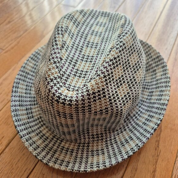 Kangol Knit Fedora-style Hat Houndstooth Jacquard Tropic Player Large - Picture 6 of 16